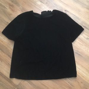 Short sleeve velvet shirt